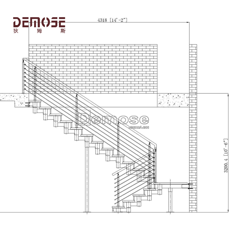 美国住宅室内L型楼梯设计案例