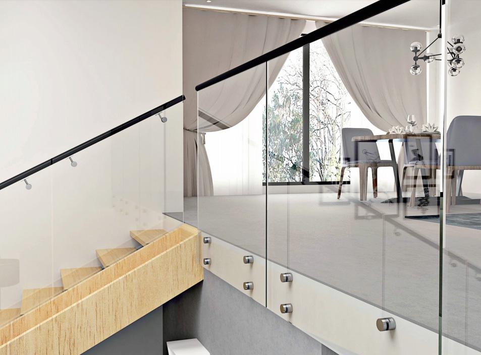 楼梯玻璃扶手安装